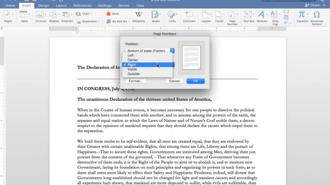 remove all page numbers in word for mac 2011
